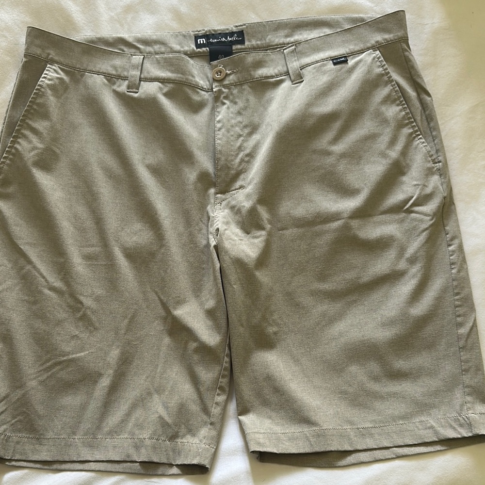 Travis Mathew Tan Flat Front Shorts